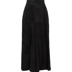 Vintage Suede Leather Maxi Skirt